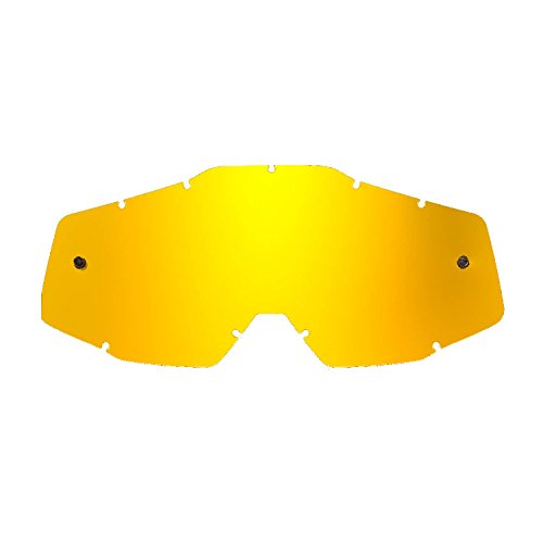 SeeCle SE-41S254-HZ gold-toned mirrored replacement lenses for goggles compatible for 100% Racecraft/Strata/Accuri/Mercury mask von SeeCle