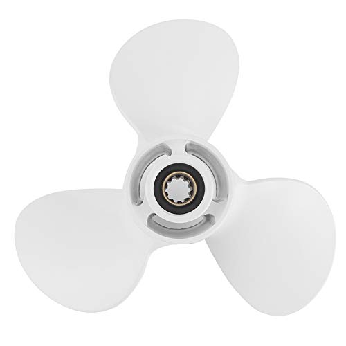 Segrehy Aluminiumlegierungspropeller 10 Spline Zahn 3 Blätter 6644594701el Hochleistungs -Außenborder -Propeller -Austausch für 2030 PS Außenborder Motorzubehör Leicht haltbarer von Segrehy