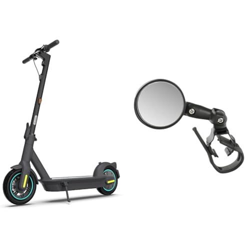 Segway-Ninebot MAX G30D II, E Scooter mit Straßenzulassung für Erwachsene, max. 20 km/h Geschwindigkeit, 65 km Reichweite, Lange Reichweite & M-Wave Spy Mini Fahrradspiegel 3D, schwarz, lang von Segway-Ninebot
