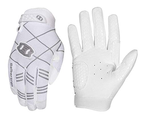 Seibertron B-A-R PRO 2.0 Signature Baseball/Softball Schlagmann Batting Handschuhe Gloves Super Grip Finger Fit for Jugend/Kinder White XL von Seibertron