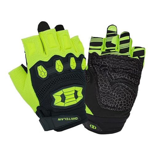 Seibertron Dirtclaw Unisex BMX MX ATV MTB Road Racing Mountainbike Fahrradhandschuhe Radsporthandschuhe Dirt Bike Gel Padded rutschfeste Halbfinger Motorrad Sports Erwachsener Fluo Geld S von Seibertron