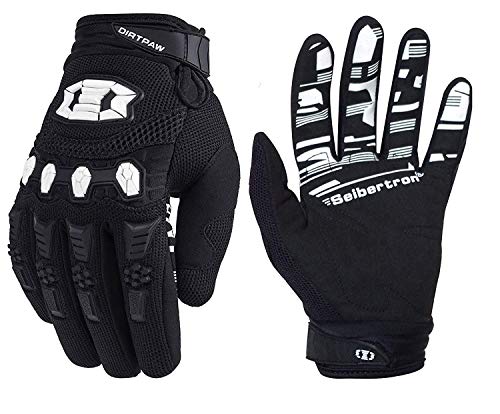 Seibertron Dirtpaw Handschuhe - Jugend/Kinder BMX MX ATV MTB Rennrad Mountainbike Fahrrad Offroad/Dirtbike Handschuhe für den Einsatz im Gelände mit Touch-Erkennung vollem Fingerdesign Black XS von Seibertron