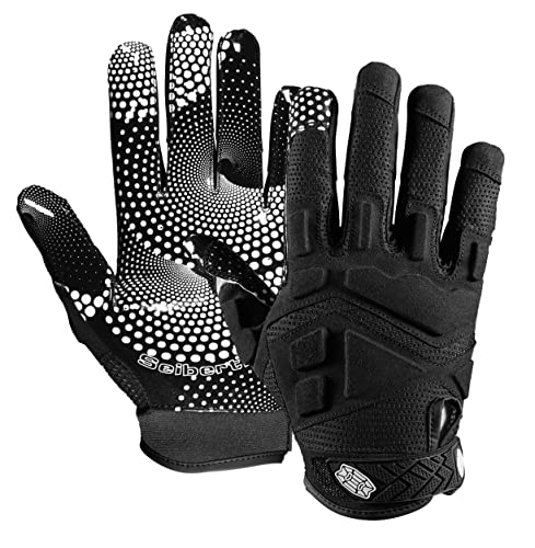 Seibertron G.A.R.G 2.0 Gel Filled Patentiert Anti-Impact Ultra-Stick Football Sports Receiver/Empfänger Handschuhe Gloves Adult Black M von Seibertron