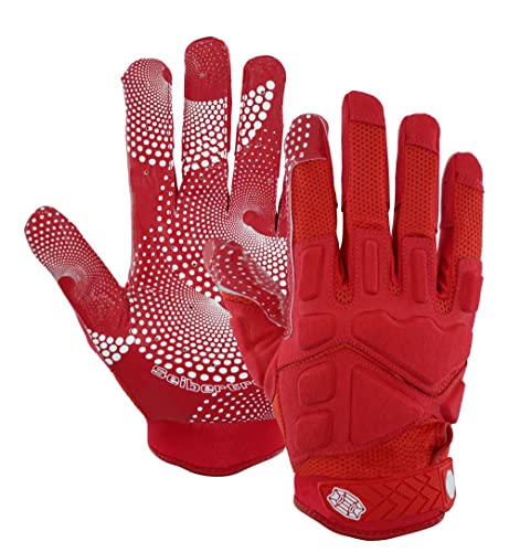 Seibertron G.A.R.G 2.0 Gel Filled Patentiert Anti-Impact Ultra-Stick Football Sports Receiver/Empfänger Handschuhe Gloves Adult Red L von Seibertron