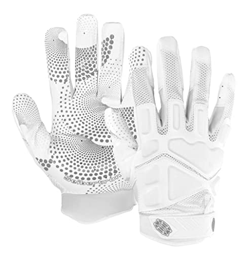 Seibertron G.A.R.G 2.0 Gel Filled Patentiert Anti-Impact Ultra-Stick Football Sports Receiver/Empfänger Handschuhe Gloves Adult White M von Seibertron