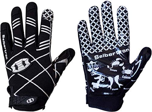 Seibertron Pro 3.0 12 Konstellation Elite Ultra-Stick Sports Receiver/Empfänger Handschuhe American Football Gloves Jugend und Kinder Black L von Seibertron