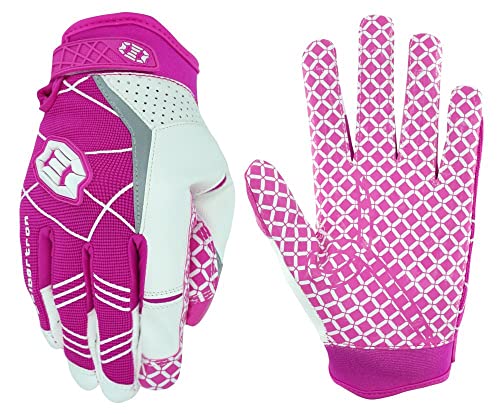 Seibertron Pro 3.0 Elite Ultra-Stick Sports Receiver/Empfänger Handschuhe American Football Gloves Jugend und Erwachsener Pink L von Seibertron