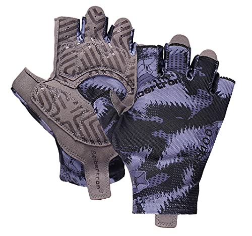 Seibertron S.P.S.G-3 Handschuhe Unisex Halbfingerhandschuhe UPF100+ Sonnen-/UV-Schutz atmungsaktiv passend Radfahren MTB DH Road Bicycle stoßdämpfende Gel-Pads rutschfeste Druckhandschuhe Schwarz L von Seibertron