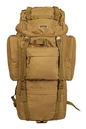 Seibertron klassisch Serie Wache 65L Innenrahmen Packung Wasserabweisend Handliche Reiserucksack (Khaki) von Seibertron