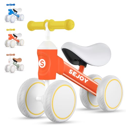 Sejoy Baby Balance Bike, 10-36 Monate Kinder Kleinkind Walker, Reiten Spielzeug für Jungen und Mädchen, ersten Geburtstag Geschenke, Orange von Sejoy