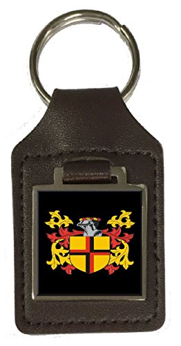 Duff Family Wappen Nachname Wappen Braun Leder Schlüsselanhänger Gravur, braun von Select Gifts