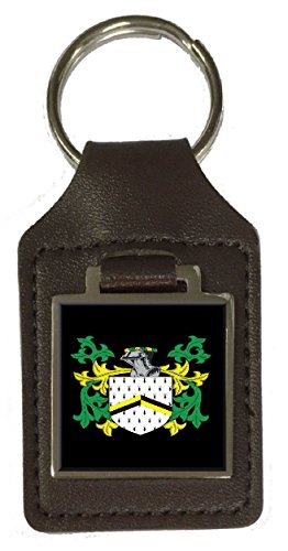 Haddow Family Wappen Nachname Wappen Braun Leder Schlüsselanhänger Gravur, braun, Modern von Select Gifts