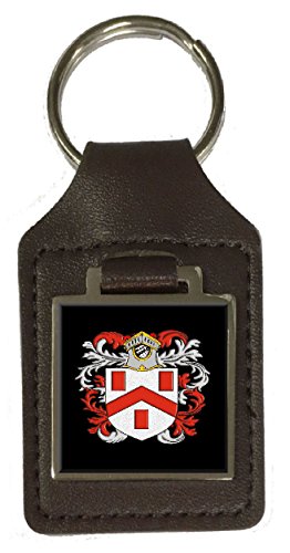 Kelly Family Wappen Nachname Wappen Braun Leder Schlüsselanhänger Gravur, braun von Select Gifts