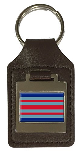 Leder-Schlüsselanhänger mit Gravur, Marshal RAF, Militairy England Flagge, braun von Select Gifts