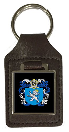 McDonald Family Wappen Nachname Wappen Braun Leder Schlüsselanhänger Gravur, braun von Select Gifts