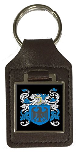 Mitford Familienwappen Nachname Wappen Braun Leder Schlüsselanhänger Gravur, braun von Select Gifts