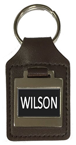 Schlüsselanhänger aus Leder, personalisierbar, personalisierbar – Wilson, braun von Select Gifts