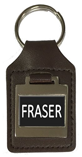 Schlüsselanhänger aus Leder für Geburtstag, Name, optionale Gravur - Fraser, braun von Select Gifts