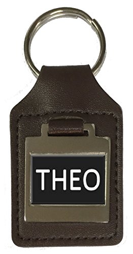 Schlüsselanhänger aus Leder mit Gravur - Theo, braun von Select Gifts