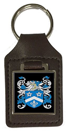 Sturch Familienwappen Nachname Wappen Braun Leder Schlüsselanhänger Gravur, braun von Select Gifts