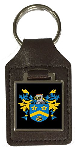 Thomas Family Wappen Nachname Wappen Braun Leder Schlüsselanhänger Gravur, braun von Select Gifts