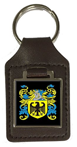 stancomb Familienwappen Familienname Wappen braun Leder Schlüsselanhänger Gravur von Select Gifts