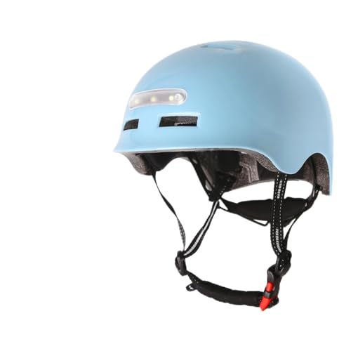 Erwachsene Fahrradhelm mit LED Licht CE-Zertifikate Radhelm Skaterhelm Herren und Damen E-Scooter Roller BMX Helm für Männer & Frauen Trekking City Rennradhelme Jugendhelme (Blau, M(55-58cm)) von SelfLove
