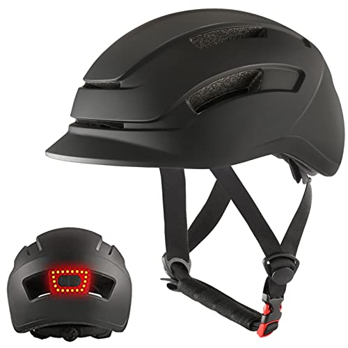 Fahrradhelme für Erwachsene mit LED Licht Rennradhelm für Städtische Pendler Herren Damen Kinder-Helm MTB Rollerhelm Radhelm Skateboardhelm（M） von SelfLove