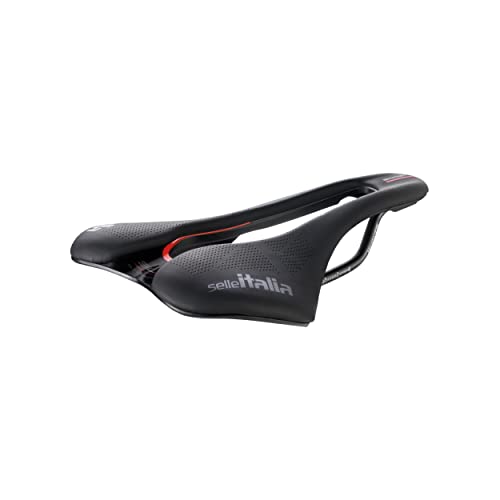Selle Italia SLR Boost KC Manganese Superflow - Fahrradsattel mit klassischem SLR-Design, Gelpolsterung & Superflow Loch – Größe L3, Schwarz/Rot von Selle Italia