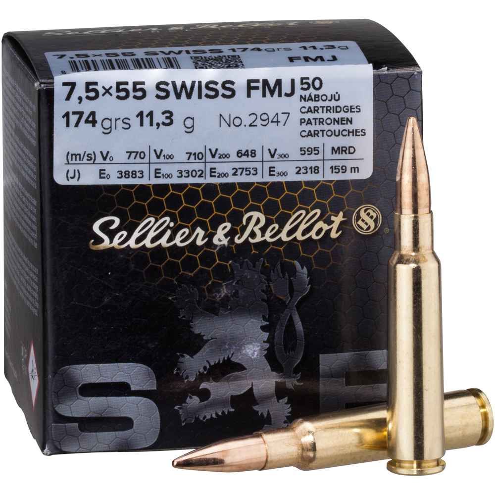 Sellier & Bellot 7,5x55 FMJ BT 174 grs, 50 Schuss von Sellier & Bellot