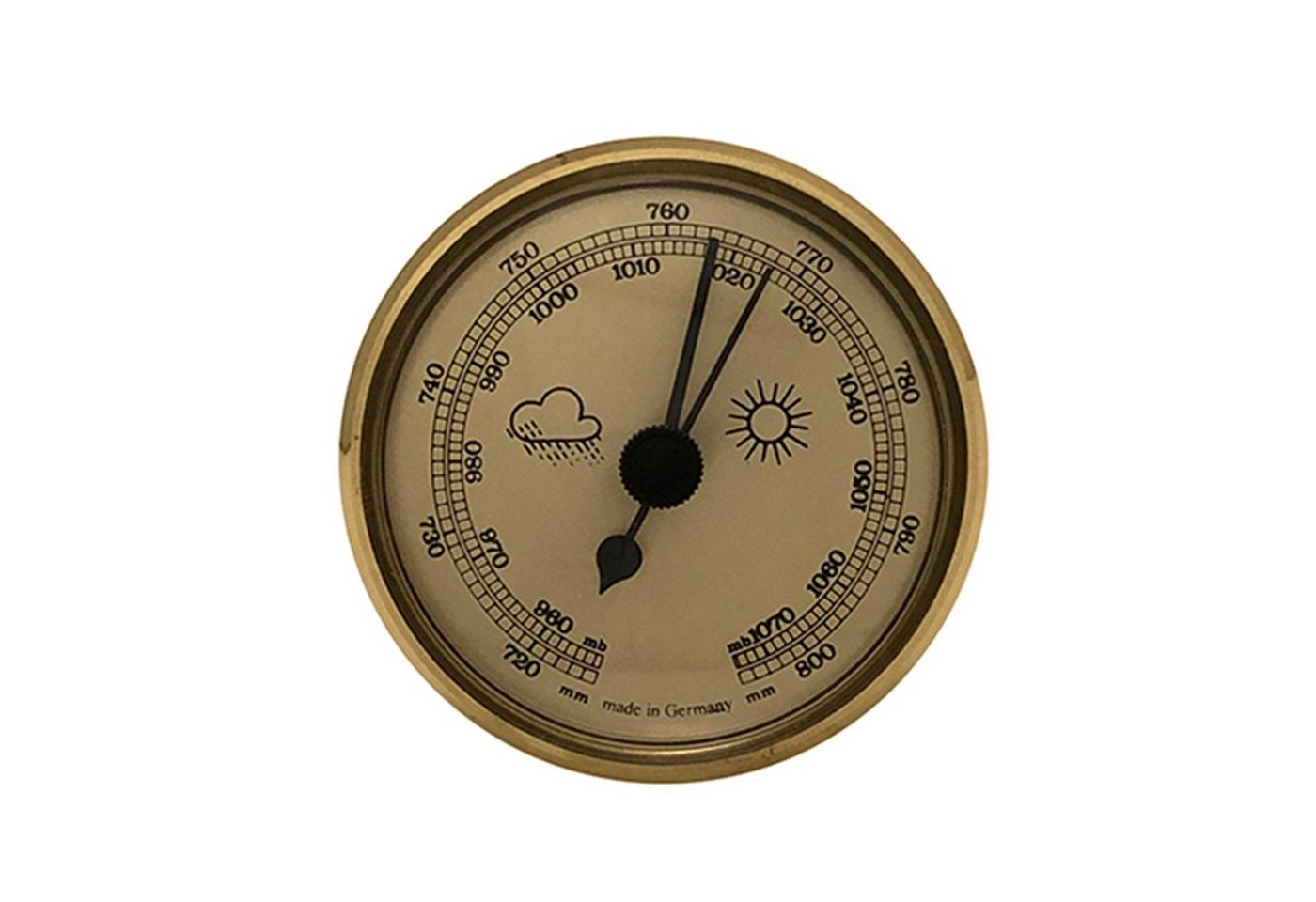 Selva Technik Barometer Einbau-Wetterinstrument Ø 65mm, gold Wetterstation von Selva Technik