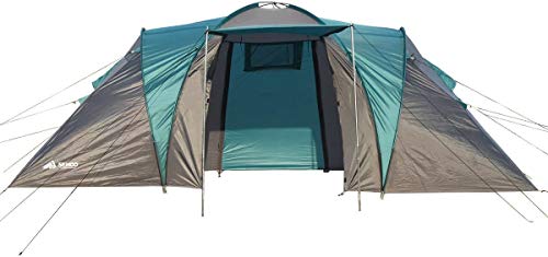 Semoo - Zelt mit Tragetasche für 4 Personen - 2 Eingänge - 2 Kabinen + Zwischenraum - Wasserdicht - 3-Jahreszeiten Familienzelt - Blau/Grau von Semoo