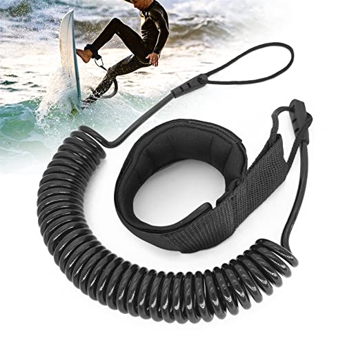 10 Füße Surf Leash,SUP Kajak Sicherheitsleine,Coiled Fußschlaufe Einziehbares für Surfbretter,Stand Up Paddle Board von Senbaler