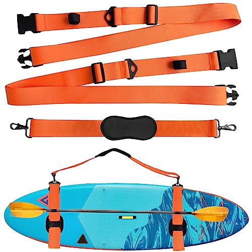 SUP Tragegurt Verstellbares Paddleboard Kajak,Trageriemen für Surfbrette Surfboard Longboards,Verstärkte Aufrüstung (Orange) von Senbaler