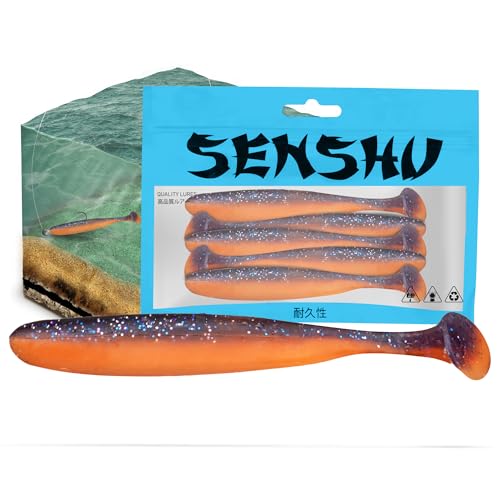 Senshu Breazy Shiner 12cm - 8,77g - 5Stück - Purple Orange | Gummifische von Senshu