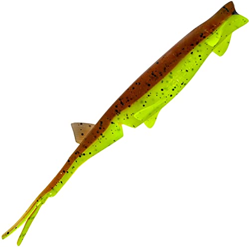 Senshu Pelaga Shad 24cm - Green Pumpkin/Chartreuse - 46g - 1 Stück | Vertikalköder von Senshu
