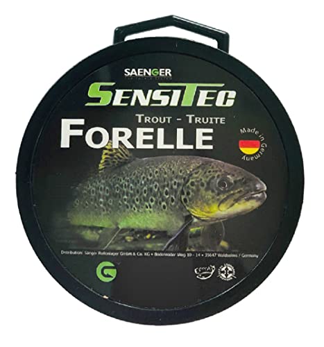 Sensitec monofilie Angelschnur aus Nylon, 400m, Zielfischschnur, Angelsehne,Bastelschnur (Forelle, 0,25 mm) von Sensitec