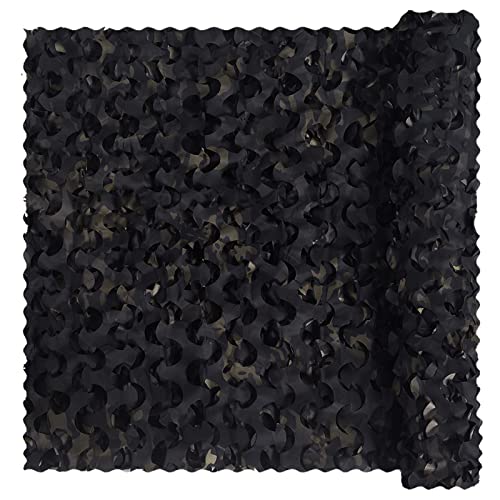 Sensong Tarnnetz Camouflage Netz Black Army Camo 1.5 x 2M Armee Tarnung Net für Deko Waldlandschaft Jagd Sichtschutz Sonnenschutz Outdoor Camping Garten von Sensong