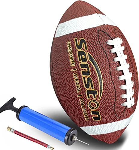Senston American Football Size 9 Unisex-Youth Strapazierfähiges Komposit-Leder Sanfte Berührung Football Ball von Senston