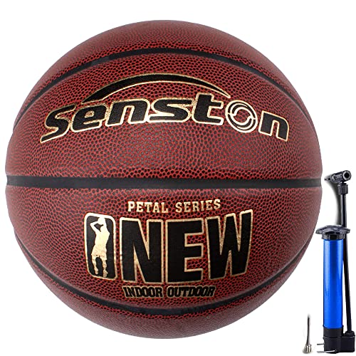 Senston PU Indoor/Outdoor Basketball Größe 5 Anfänger Basketbälle mit Inflator von Senston
