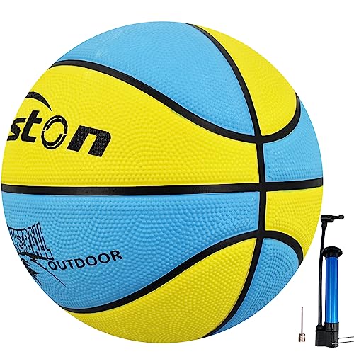 Senston Basketball Größe 5 Anfänger Basketbälle für Indoor und Outdoor,Blau+Gelb von Senston