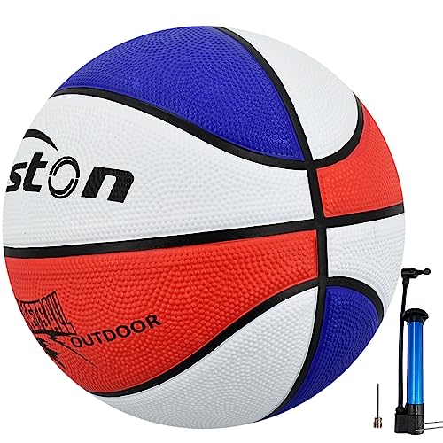 Senston Basketball Größe 5 Anfänger Basketbälle für Indoor und Outdoor,Rot+Weiß+Blau von Senston