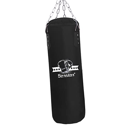 Senston Boxsack Sandsack Ungefüllt,100 x 30 cm für Boxen, Kickboxen, MMA, Muay Thai von Senston