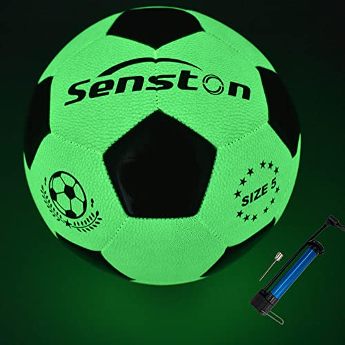 Senston Fluoreszenz Fußball mit Pumpe Größe 5 für Indoor/Outdoor von Senston