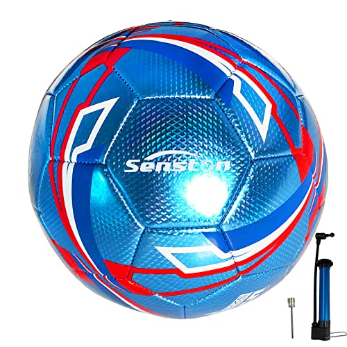 Senston Fussball mit Ball Pumpe, Fußball Ball Größe 4, Sport Training Fussbälle Ball von Senston