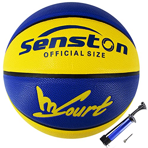 Senston Indoor/Outdoor Basketball mit Pumpe Größe 7, Arena Training Erwachsene Anfänger Basketbälle von Senston