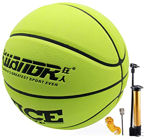 Senston Basketbälle Größe 7 mit Pumpe, Draussen Innen Straße Basketbälle, Kinder & Jugend Ballspiel von Senston