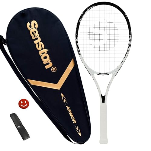 Senston Tennisschläger 68,6 cm, S700 Professioneller Tennis Schläger mit guter Kontrolle und gutem Grip, mit Tennistasche und Vibrationsdämpfer,Black von Senston