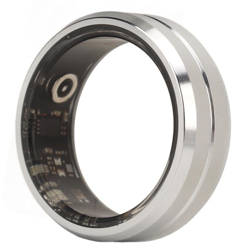 Septpenta Smart Health Ring, Wasserdichter Bluetooth Schlaf Herzfrequenz Blutsauerstoff Tracker Smart Ring mit Fernkamerasteuerung für Android und OS (Silber)(8) von Septpenta