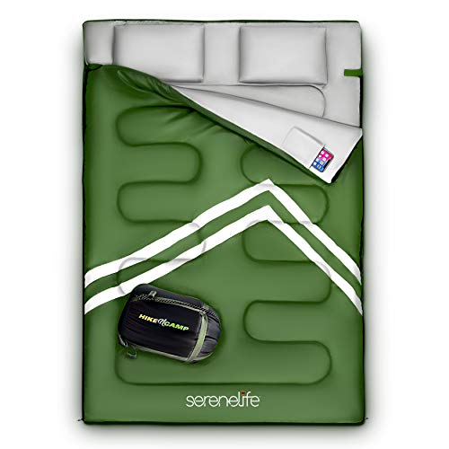 SereneLife Unisex-Erwachsene Schlafsack für Rucksackreisen, Camping-Ausrüstung, Grün, Green von SereneLife